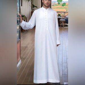 Men's Traditional White Thobe - Classic Long Shirt